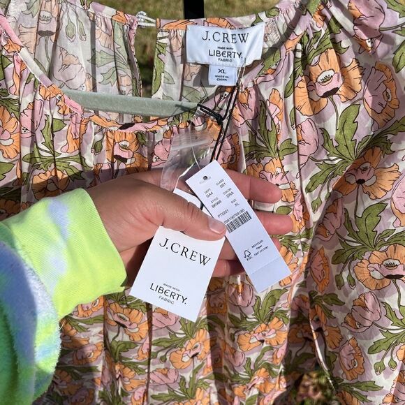 J Crew Smocked Waist Mini Dress in Liberty® Butterfield Poppy Fabric NWT - Picture 7 of 15